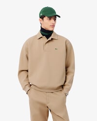 Sudadera de piqu&eacute; con cuello polo