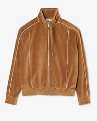 Sudadera con cremallera de terciopelo oversized