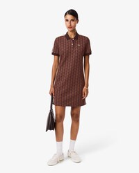 Vestido polo de corte ajustado de jacquard con monograma