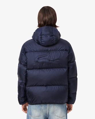 Chaqueta acolchada corta con capucha hidrófuga