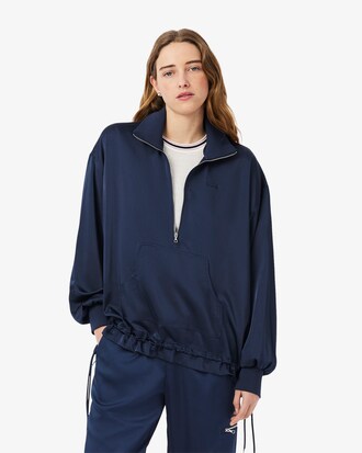 Chaqueta popover de cuello alto con cremallera oversized