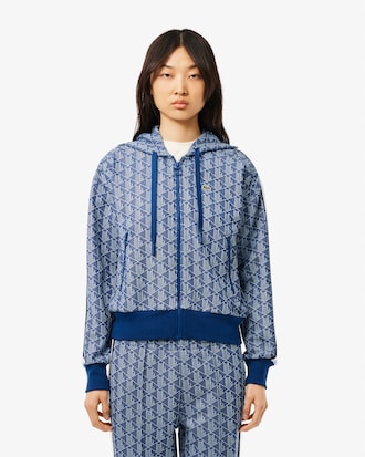 Sudadera con capucha de jacquard con monograma