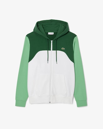 Sudadera con capucha y cremallera con bloques de color