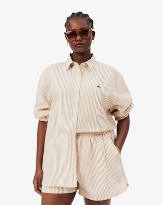 Camisa oversized de mezcla de lino