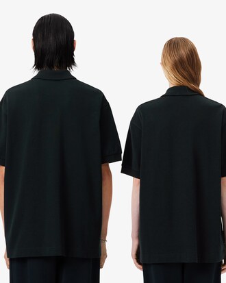 Polo de piqué con escudo de corte holgado Runway