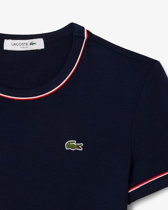 Camiseta de punto jersey con ribete en contraste