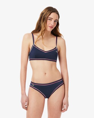 Top de bikini con ribetes en contraste
