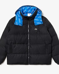 Chaqueta acolchada corta reversible de hombre Lacoste LIVE con forro estampado