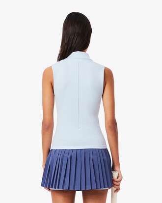 Polo de tenis sin mangas de punto elástico