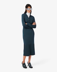 Maxi vestido con cuello polo de mezcla de lana merino Runway