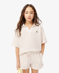 Polo de tejido de rizo de rayas