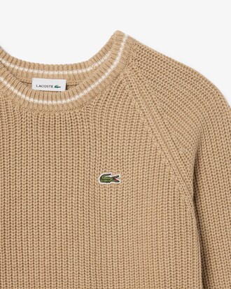 Jersey de cuello redondo de mezcla de lana y algod&oacute;n