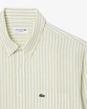 Camisa de lino de corte regular de rayas