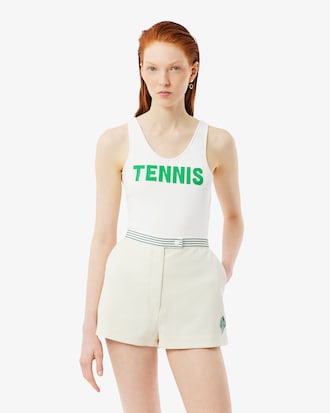 Camiseta de tirantes gráfica de punto Runway