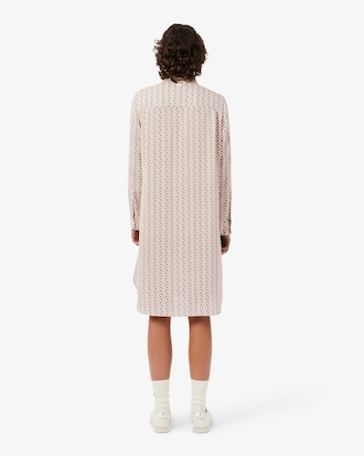 Vestido vaporoso con cuello camisero de crep&eacute;