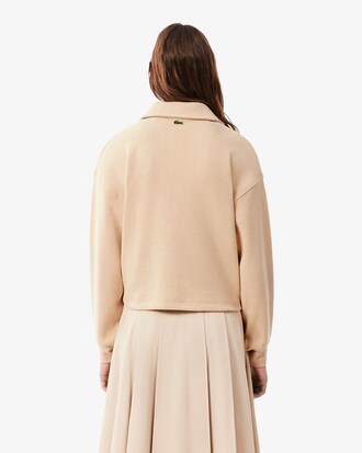 Sudadera oversize de cuello de polo de canal&eacute;
