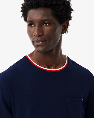 Camiseta de pijama con cuello a contraste