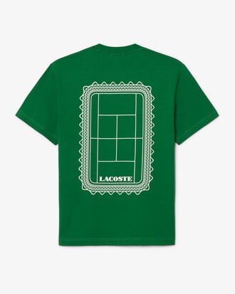 Camiseta de punto jersey de algod&oacute;n con estampado de tenis