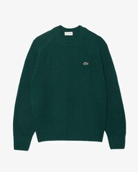 Jersey de cuello redondo de lana cardada gruesa