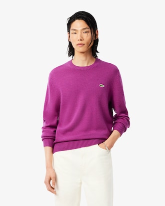 Jersey de cuello redondo de lana cardada