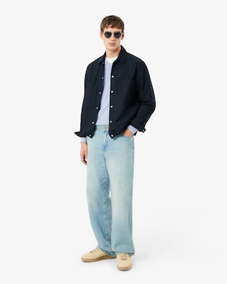 Jersey de cuello de pico de algod&oacute;n monocolor