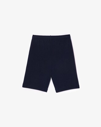 Pantalón corto de felpa con rayas en contraste