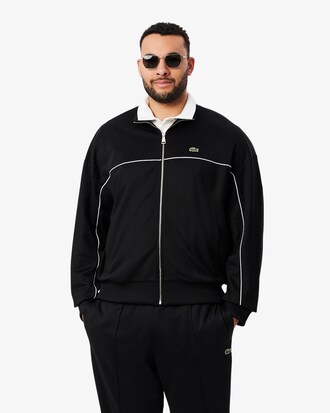 Sudadera con cremallera y ribete en contraste