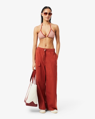 Top de bikini de punto jersey estampado