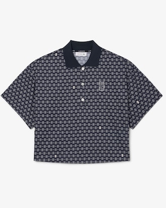 Polo oversize con estampado de tenis