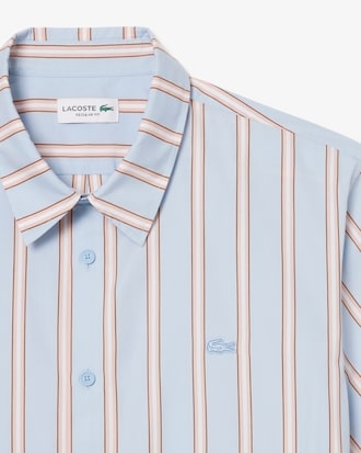 Camisa de corte regular de popel&iacute;n de rayas