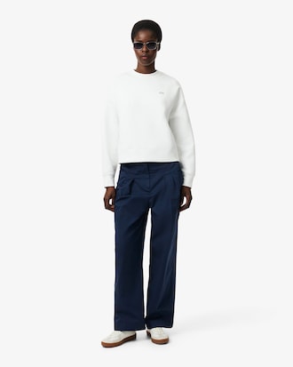 Pantal&oacute;n chino de corte amplio de tela de gabardina el&aacute;stica