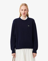 Jersey de cuello redondo de algod&oacute;n de corte relajado