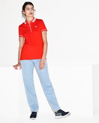 Polo de mujer Lacoste SPORT French Open Edition en minipiqu&eacute; de algod&oacute;n