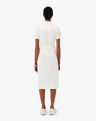 Vestido polo cruzado de minipiqu&eacute; el&aacute;stico