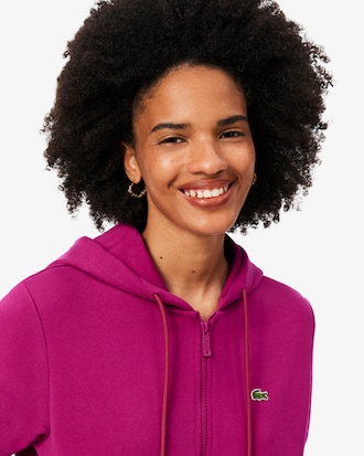 Sudadera con capucha de felpa con cremallera