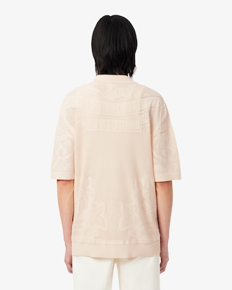 Camisa de manga corta de punto con motivo de jacquard