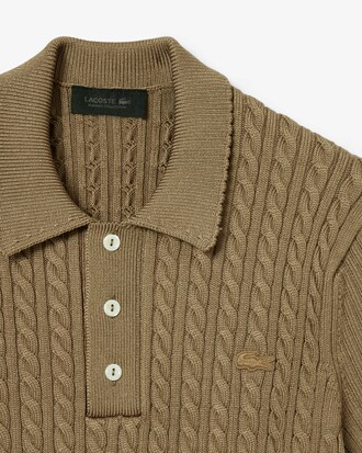 Jersey de cuello polo de punto de ochos Runway