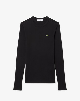 Camiseta de canalé de algodón de corte ajustado