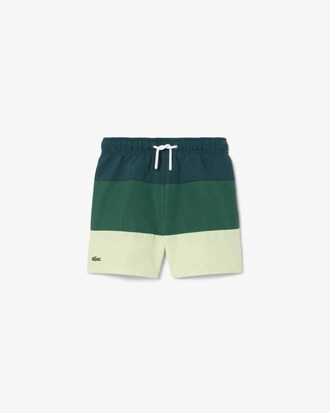 Short de ba&ntilde;o de tafet&aacute;n de rayas