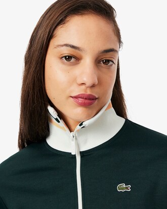Sudadera con cremallera con rayas decorativas