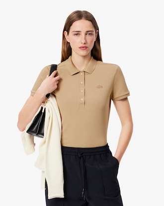 Polo de mujer Lacoste en piqué de algodón stretch