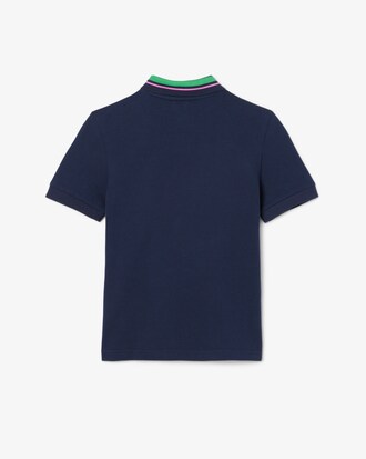Polo de petit piqué con cuello de rayas