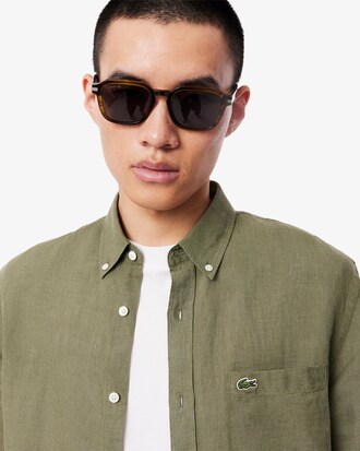 Camisa de lino de corte regular