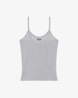 Camiseta de tirantes de punto jersey de corte ajustado con insignia