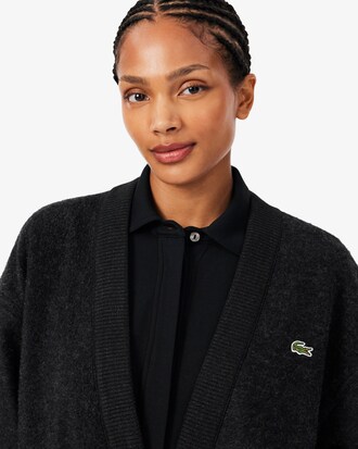Chaqueta de punto oversize de lana hervida