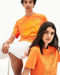 Camiseta unisex Lacoste LIVE en algod&oacute;n con inscripci&oacute;n y cuello redondo