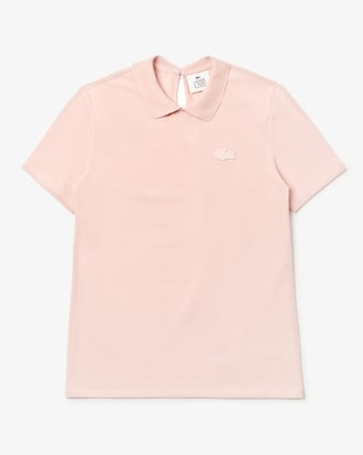Polo de mujer Lacoste LIVE slim fit en piqu&eacute; el&aacute;stico con cocodrilo de terciopelo