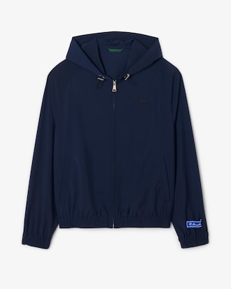 Chaqueta con capucha de franela de mezcla de lana