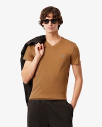Camiseta de cuello de pico de algod&oacute;n pima ligero
