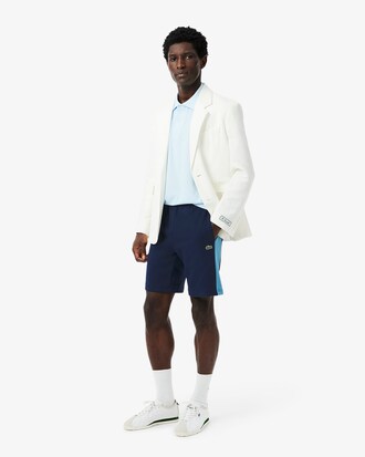 Pantalón corto con bloques de color de felpa de algodón